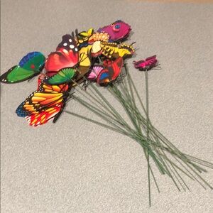 Colorful Butterfly Garden Stakes lot of 18